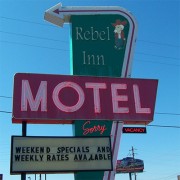 Rebel Inn motel sign